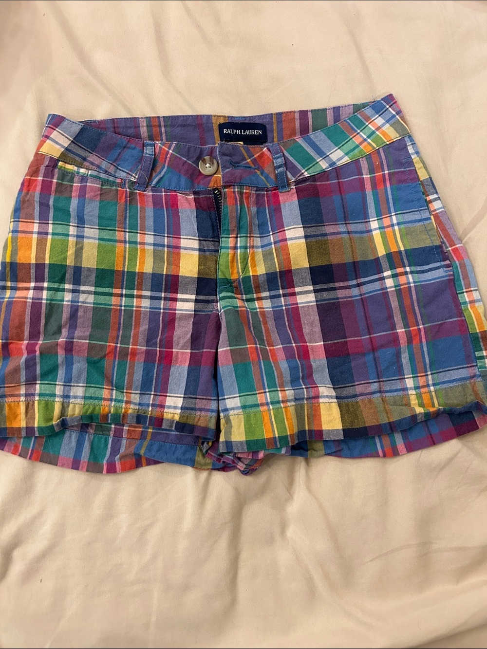 Polo Ralph Lauren Bright Multicolor Plaid Cotton Shorts